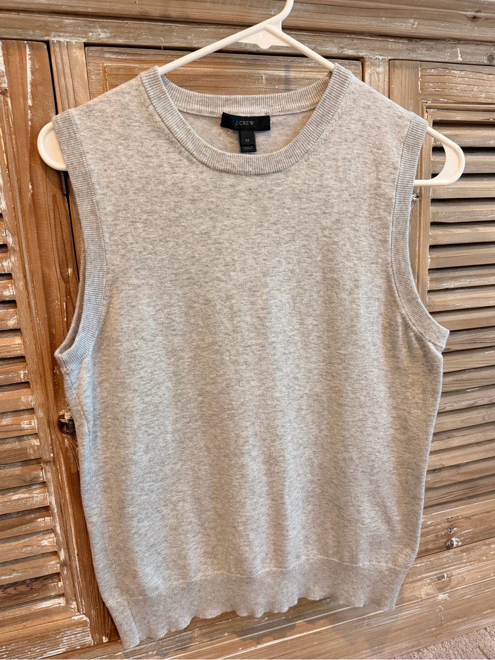 J. Crew Light Gray Sleeveless Knit Tank Top Knit Shell (Size Medium)